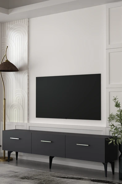 Dekortis Home Dekor 180DHDTS2AG EROS TV SEHPASI,ÜNİTESİ ANTRASİT-GÜMÜŞ ürün görseli 1