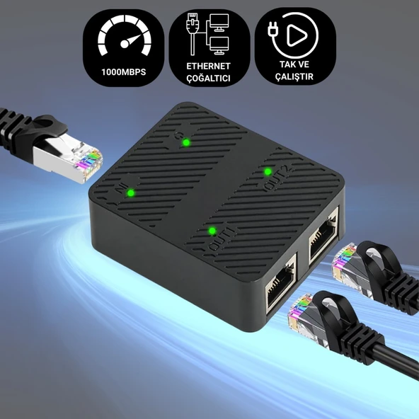 Polham 1000 Mbps Ethernet Çoğaltıcı | Tak ve Çalıştır Ağ Bölücü Adaptör, 1Gbps Ethernet Çoğaltıcı Splitter ürün görseli 1