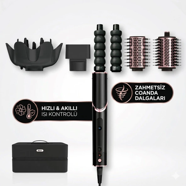 Shark FlexStyle 5-in-1 Siyah Yüksek Kaliteli Çok Amaçlı Saç Şekillendirici, Difüzör, Oval Fırça, Düz ürün görseli 1