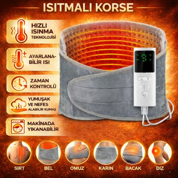 Polham Elektrikli 3 Kademe Isı – Zaman Ayarlı Isıtmalı Korse, Bel, Sırt, Omuz, Karın, Bacak Diz Isıtıcı Kemer ürün görseli 1