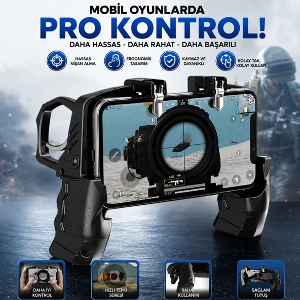 Polham Tetikli Telefon Oyun Kolu, PUBG Free Fire Call of Duty İçin Ergonomik Oyun Kontrol Aparatı, 4.7-6.7 İnç Telefon Uyumlu ürün görseli 1
