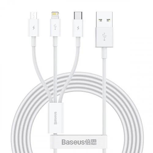 Baseus 50 CM Metre 3.5Amper Yüksek Hızlı 3in1 Type-C, İphone Lightning ve Micro Şarj ve Data Kablosu ürün görseli 1