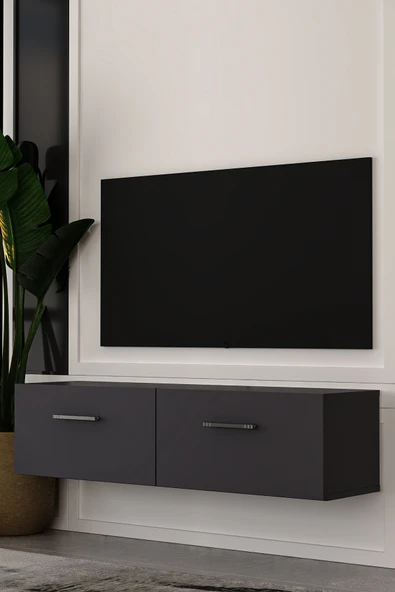 Dekortis Home Dekor 120DHDTDA2AG EROS DUVARA MONTE TV SEHPASI ANTRASİT-GÜMÜŞ ürün görseli 1