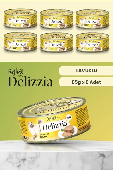Reflex Plus Delizzia / Kıyılmış Tavuklu Yetişkin Kedi Maması 85g x 6 Adet ürün görseli 1