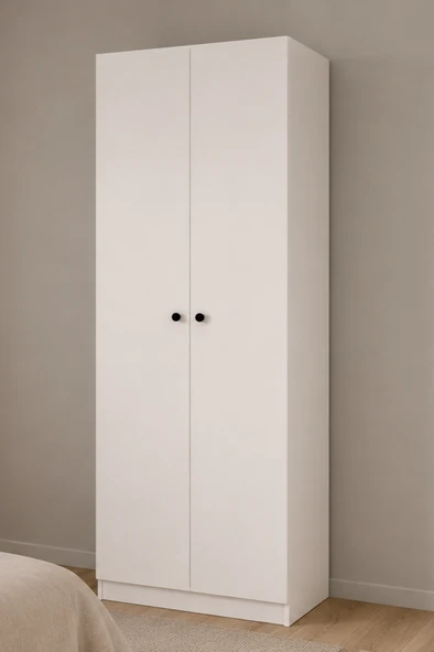 Prestij No.5 İki Kapaklı Askılıklı Bazalı Giysi Asma Dolabı Gardırop ürün görseli 1
