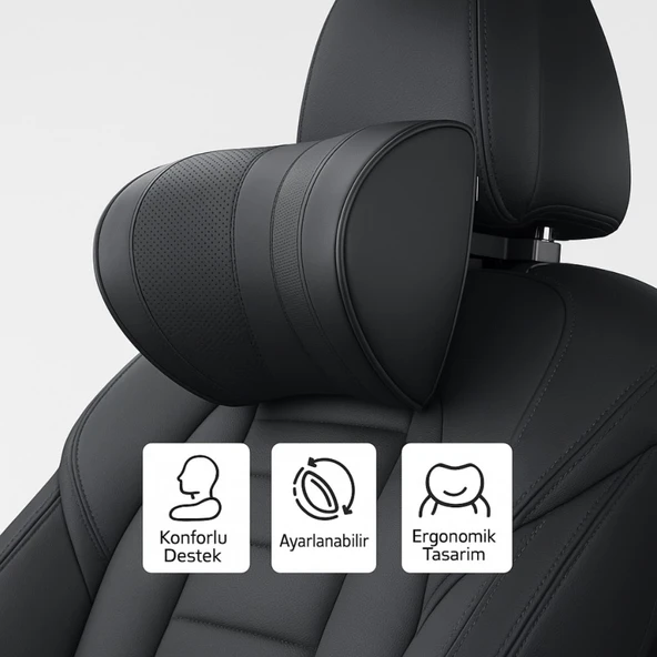Polham Ayarlanabilir Ergonomik Boyun ve Baş Desteği Yastık / Konforlu Sürüş, Maksimum Destek, Universal ürün görseli 1