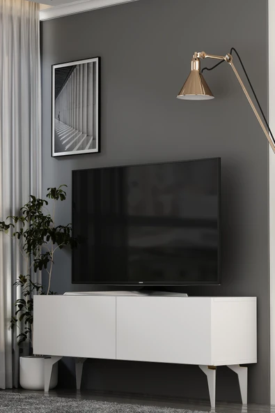 Dekortis Home Dekor 120DHDTS1BA SADEM TV SEHPASI BEYAZ-ALTIN ürün görseli 1