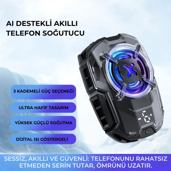 Polham 27W Akıllı Sıcaklık Kontrollü Süper İletken Telefon Soğutma Fanı Radyatör, Güçlü ve Sessiz Soğutucu ürün görseli 1
