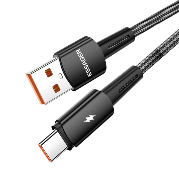 Essager 2 Metre 120W 6A PD3.1 USB to Type-C Mega Hızlı Data Şarj Kablosu, Ultra Sağlam Halat Kablo Kopmaz ürün görseli 1