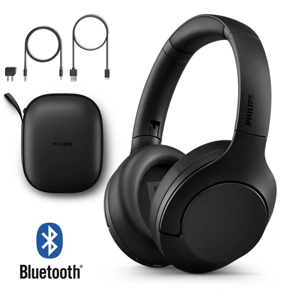 Philips Aktif Gürültü Önleme ANC Bluetooth Kulak Üstü Kulaklık 60 Saat Pil Hi-Res Ses Dokunmatik Çoklu Bağlantı Güçlü Bas Siyah TAH8506BK ürün görseli 1