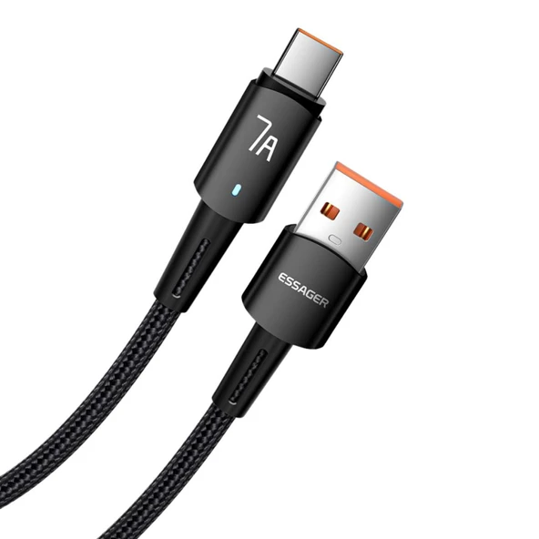 Essager 2 Metre 80W 7A USB to Type-C Süper Hızlı Data Şarj Kablosu, Ultra Dayanıklı Şarj ve Data Kablosu ürün görseli 1
