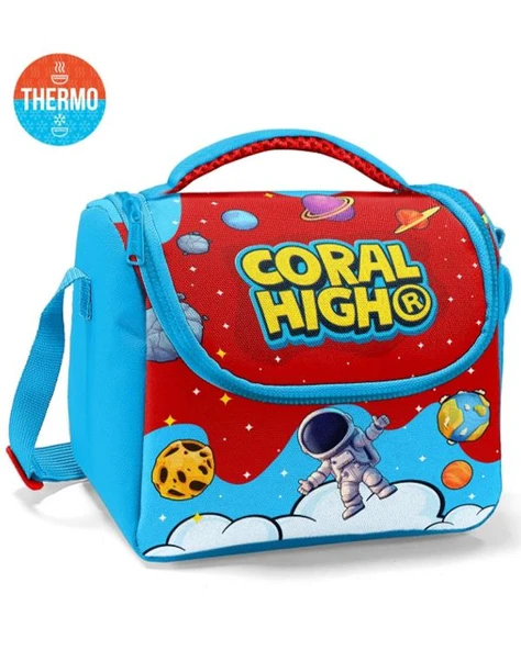 Coral High Kırmızı Mavi Astronot Uzay Desenli Thermo Beslenme Çantası 37145 ürün görseli 1