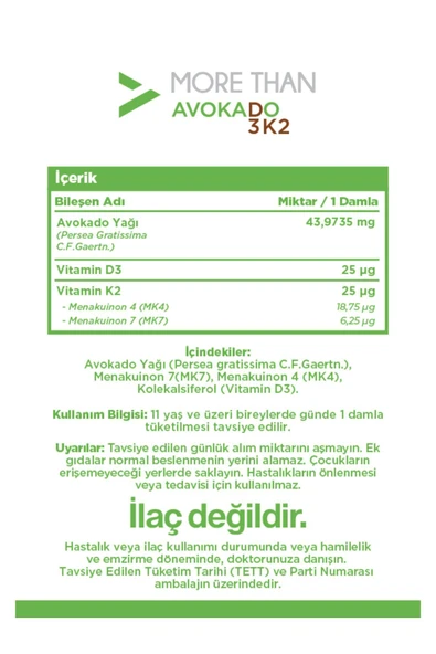 More Than Avokado D3K2 20 ml - Resim 3