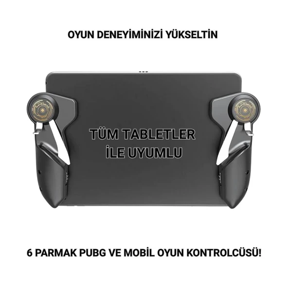 Polham 6 Parmak Tüm Tabletler İle Uyumlu Pubg ve Mobil Oyun Kontrol Adaptörü, Kaymaz Çizmez Joystick ürün görseli 1