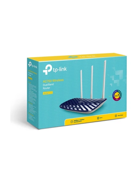 TP-Link Archer C20  Dual-Band Wi-Fi 5 Router AC750 Mbps Kablosuz Access Point Menzil Genişletici Router-OUTLET ürün görseli 1