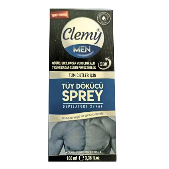 Clemy Men 5 Dk Tüy Dökücü Sprey Tüm Ciltler İçin 100 Ml ürün görseli 1