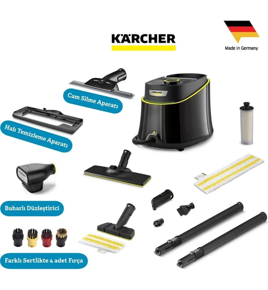 Karcher Sc 3 Deluxe Easyfix Profesyonel Set 1900W 3.5 Bar Hızlı Isınan Buharlı Temizlik Makinesi Cam Halı Sert Zemin Kimyasalsız Hijyenik Profesyonel Ev Tipi Yüksek Basınçlı Buhar Cihazı Garantili ürün görseli 1