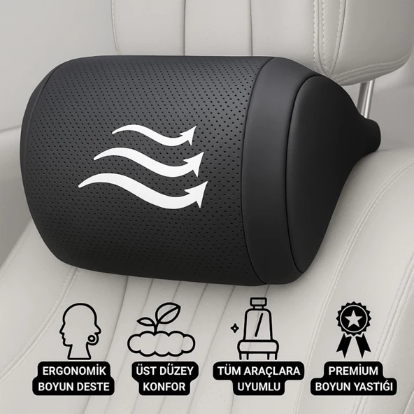 Polham Ergonomik Premium Araç Boyun Yastığı – Delikli Nefes Alabilen Yapı, Tüm Araçlara Uyumlu, Ortopedik Yastık ürün görseli 1