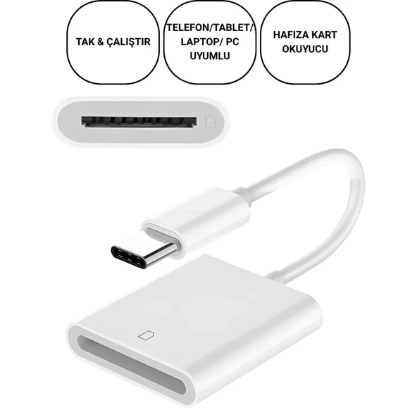 Polham USB-C To SD / Hafıza Kart Okuyucu | Tak & Çalıştır Kamera Kart Dönüştürücü, Telefon, Tablet PC Uyumlu ürün görseli 1