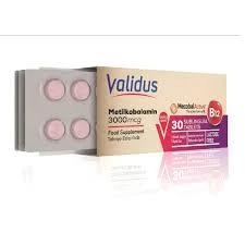 Validus Vitamin B12 3000 mcg Sublingual 30 Blister Tablet ürün görseli 1