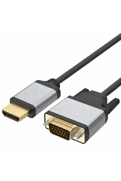 HDMI VGA Kablo Dönüştürücü 1.8M HDMI Erkek VGA Erkek Adaptör 1080P Monitör Projeksiyon Bağlantı ürün görseli 1