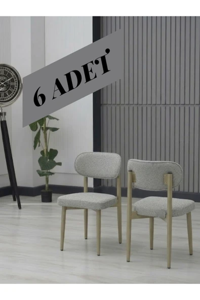 BADE SANDALYE BEJ AYAK 6 ADET ürün görseli 1