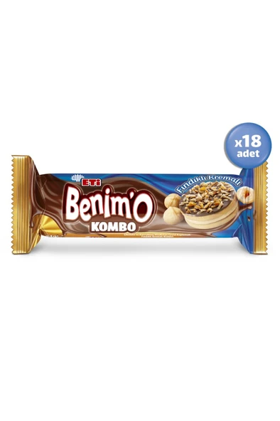 Benim'O Kombo Fındıklı Kremalı Bisküvi 84 g x 18 Adet ürün görseli 1