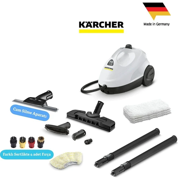 Karcher Kst 2 Lite Set Buharlı Temizlik Makinesi 1500W 3.2 Bar Yüksek Basınçlı Cam Halı Sert Zemin Kimyasalsız Hijyenik Hızlı Isınan Kompakt Profesyonel Ev Tipi Buhar Temizleyici Avantaj Garantili ürün görseli 1