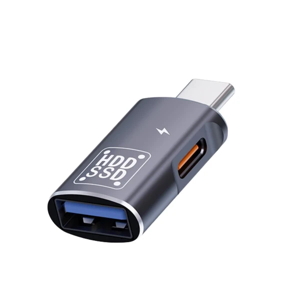 Polham 2in1 Type C To Type C ve USB Çevirici OTG Adaptör, Şarj ve Data Aktarım OTG Çeviricisi ürün görseli 1