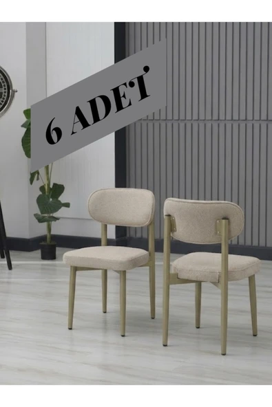 BADE SANDALYE BEJ AYAK 6 ADET ürün görseli 1