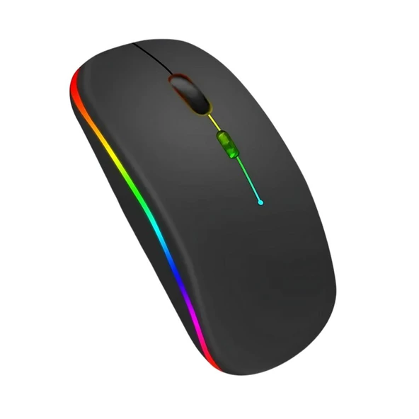 Polham Şarjlı RGB Işıklı Çift Modlu Kablosuz Mouse, Laptop, Tablet, Telefon, TV Uyumlu Mouse Süper Sessiz ürün görseli 1