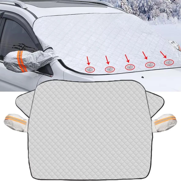Polham 145x115 CM Tüm Araçlara Uyumlu Ön Cam Isı Önleyici Güneşlik, Su, Rüzgar, Çamur Geçirmez Ön Cam Brandası ürün görseli 1