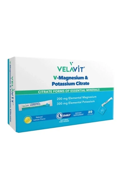 Velavit V-Magnesium & Potassium Citrate 20 Saşe ürün görseli 1