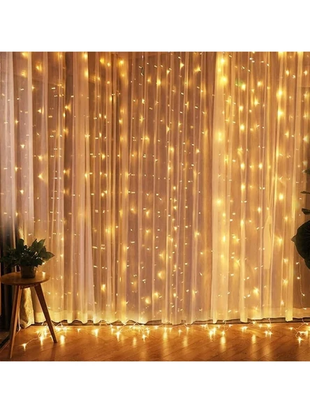 3x3m Premium Perde LED - 8 Fonksiyonlu, Su Geçirmez İç Dış Mekan Teras Dekor Işıkları ürün görseli 1