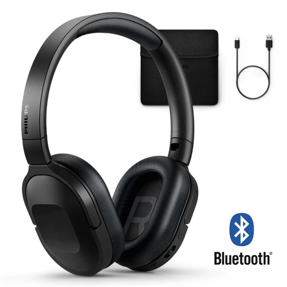 Philips Aktif Gürültü Önleme ANC Bluetooth 5.2 Kulak Üstü Kulaklık 30 Saat Pil İnce Katlanabilir Çoklu Bağlantı Mikrofonlu Siyah TAH6506BK ürün görseli 1