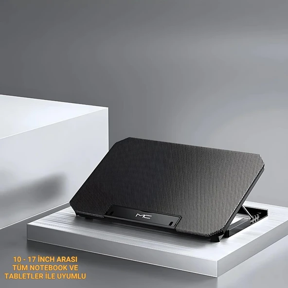 Polham Hızı Ayarlanabilir Laptop Soğutucu Notebook Standı - 4 Kademeli Yükseklik Ayarlı, 2 USB Girişli Stand ürün görseli 1