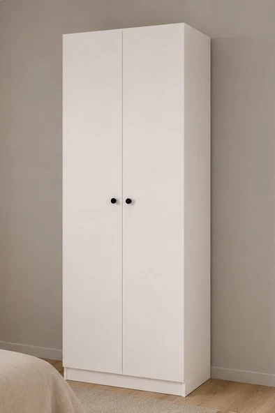 Prestij No.4 İki Kapaklı Beş Raflı Bazalı Giysi Dolabı Gardırop ürün görseli 1
