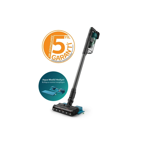 Philips 6000 Serisi Aqua Islak ve Kuru Temizlik 64 Dakika Çalışma Süresi Şarjlı Dikey Süpürge XC6557/01 ürün görseli 1