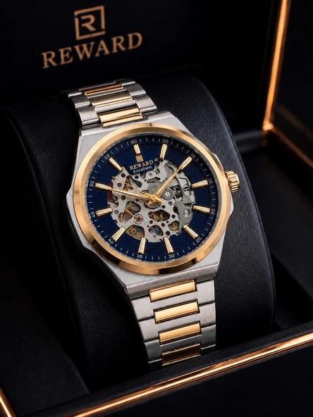 Reward Otomatik Luxury Seri Erkek Saati Çelik Kordon 5 ATM Su Geçirmez 2 Yıl Garanti RW.EO.003 ürün görseli 1