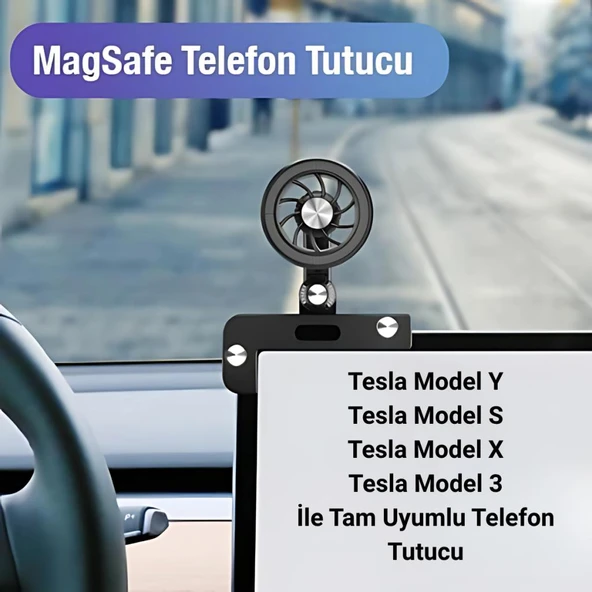 Polham Tesla Model Y, Model S, Model X, Model 3 Ekranı İle Uyumlu Manyetik Telefon Tutucu, Titremez Sarsılmaz ürün görseli 1