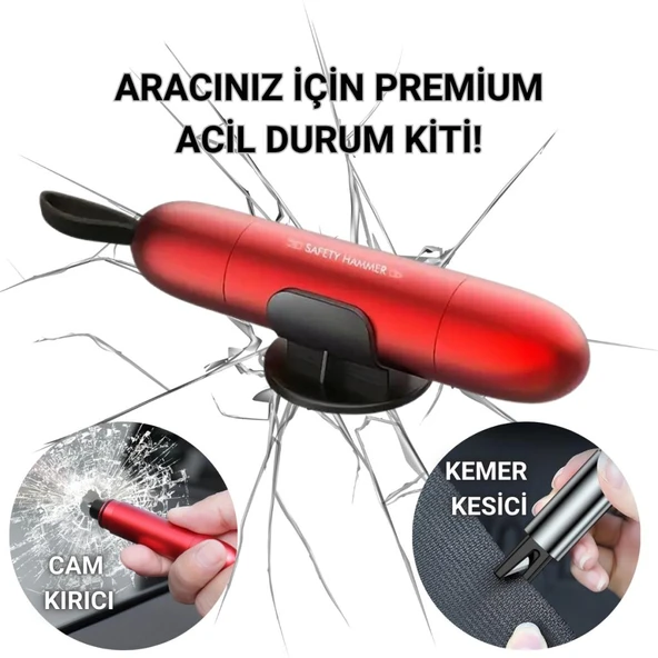 Polham 2in1 Araç İçi Cam Kırıcı ve Emniyet Kemer Kesici, Premium Acil Durum Kiti, Hayat Kurtarıcı ürün görseli 1