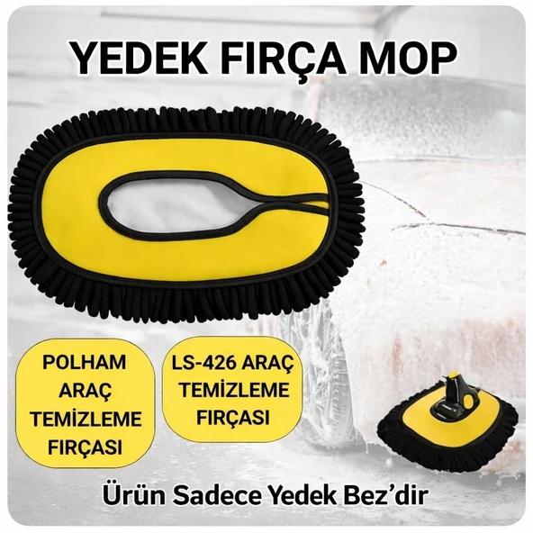 Polham ve LS-426 Uyumlu Yedek Araç Yıkama Mopu, Oto Temizleme Fırçası Yedek Mop, Çizmez, Süper Emici, Kolay Tak-Çıkar ürün görseli 1