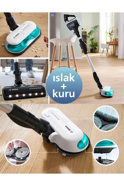 Bosch MOP VE SÜPÜRME Islak-Kuru Temizlik, Güçlü Emiş,Hafif Tasarım ve Uzun Pil Ömrü Motor 10 YIL Garanti ürün görseli 1