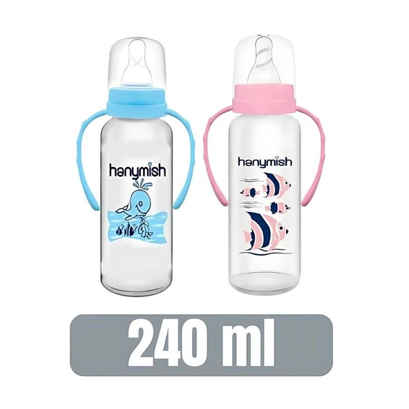 Hanymish Kulplu PP Biberon 240 ml ürün görseli 1