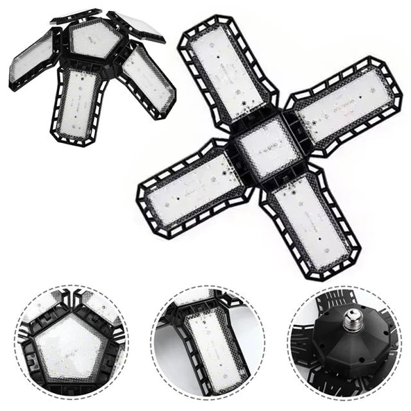 Ledx Ayarlanabilir Açılı 4 Kanatlı 108 Smd Ledli Galaxy Projektör Işığı 50W 5500 Lumen E27 32cm Çap ürün görseli 1