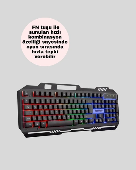 Mekanik  Seti – Led Işıklandırma Ve Ergonomik Mouse - Resim 5
