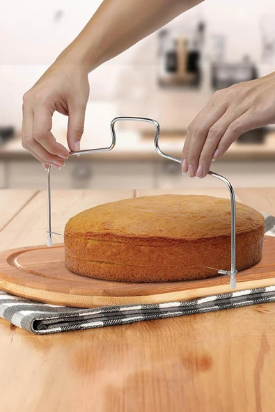 Metal Pasta Kesme Aparatı 30 cm Kek Ekmek Katman Dilimleme Bıçağı ürün görseli 1