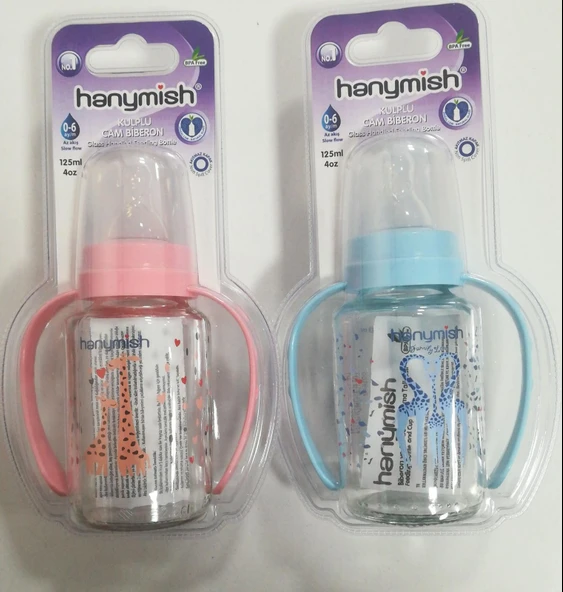 Hanymish Kulplu Cam Biberon 125 ml ürün görseli 1