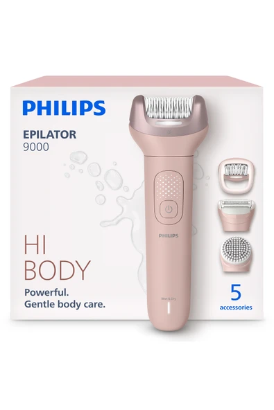 Philips 9000 Serisi BRE718/05 Tüm Vücut Epilatör Seti, Islak&Kuru, Kablosuz, Tıraş Başlığı, Peeling Fırçası ürün görseli 1
