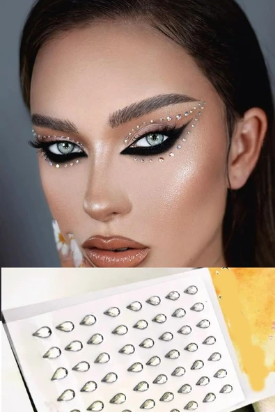 Damla Kristal Işıltılı Sticker Yüz Ve Vücut Makyaj Taşı ( 110 Adet ) ürün görseli 1